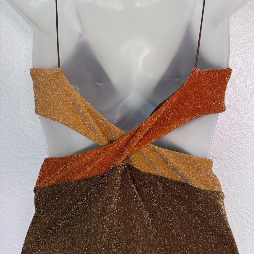Its Now Cool Swimsuit Womens Medium Riot One Piece Metallic Shimmer Free People - Picture 6 of 8